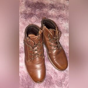 Steve Madden Brown Leather Lace-Up Boots